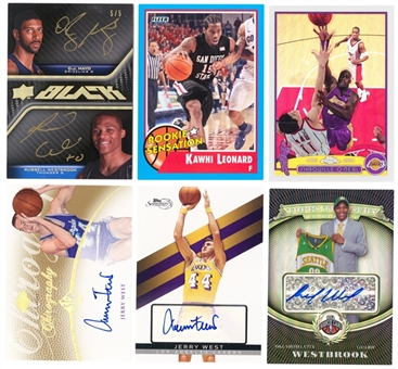 1988-2012 Assorted Brands "Shoebox" Collection Of (19) Cards Including Multiple Hall Of Famers & All Stars Shaquille ONeal, Chris Paul, Jerry West Among Others